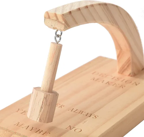 Vista 9 de Moiitee Creative Decision Maker - Juguete de mesa de madera con péndulo magnético oscilante, oscila para encontrar respuestas a tus preguntas