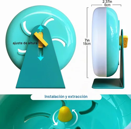 Vista 6 de lazYYzal Rueda silenciosa para hámster, accesorios para rueda de ejercicio de animales pequeños súper silenciosos, ruedas silenciosas para hámster