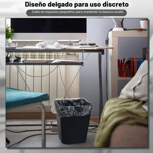 Vista 7 de Eccliy - 6 botes de basura de plástico con 3 rollos de bolsas de basura