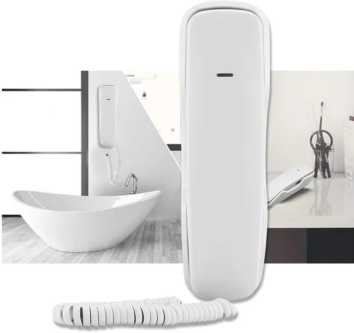 Vista 4 de Teléfono fijo, teléfono con cable de montaje en pared, teléfono con botón grande para personas mayores, teléfono fijo de escritorio para el hogar