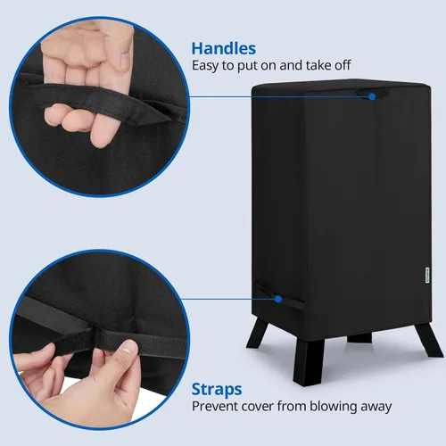Vista 5 de SunPatio Funda para ahumador eléctrico de 30 pulgadas, cubierta vertical cuadrada impermeable resistente para ahumador, cubierta digital