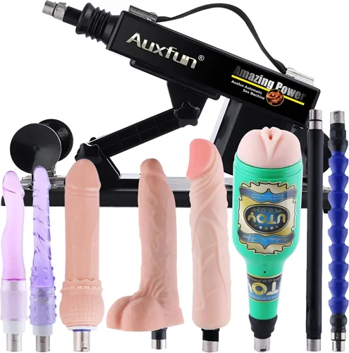 Vista 10 de Máquina sexual, AUXFUN máquina automática de consolador con control de aplicación Bluetooth, máquina de empuje para mujeres con 6 accesorios