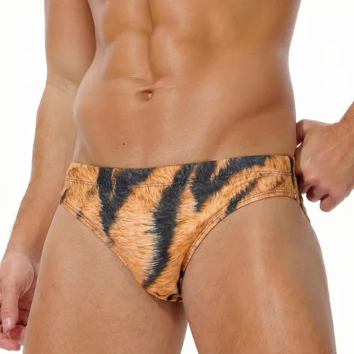 Vista 32 de AIMPACT Traje de baño de secado rápido de los hombres impresos con cordón