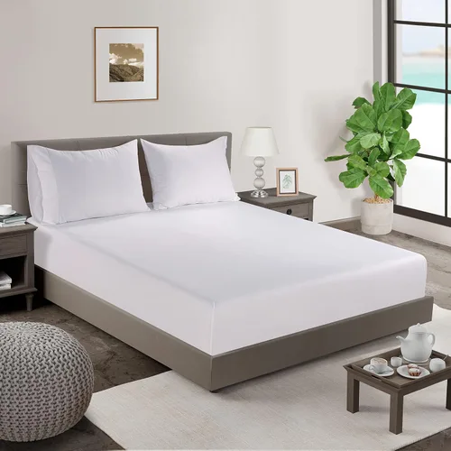 Vista 3 de Lane Linen - Juego de 2 fundas de almohada, 100% algodón orgánico, tamaño estándar, suaves, color blanco (20 x 26 pulgadas)