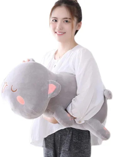 Vista 12 de Juguete de peluche con forma de animales, cojín de peluche con forma de gato para niñas