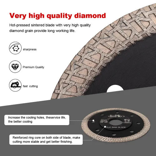 Vista 4 de 5 unids/lote 4 "Super Thin Mesh Turbo Blade Porcelana Azulejo Sierra Corte para Granito Mármol