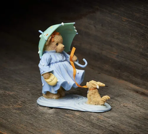 Vista 6 de Roman Figura de Jeanne Spring Showers, 4 pulgadas de alto, resina y wollastonita, duradera, decoración coleccionable, decorativa, decoración