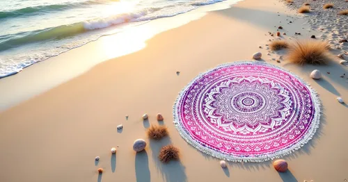 Vista 32 de Tapiz redondo de mandala indio, manta de playa, mantel de algodón gitano hippie bohemio, toalla de playa, esterilla de yoga