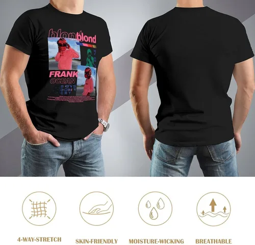 Vista 5 de Rap - Camiseta de algodón de manga corta con cuello redondo para hombre