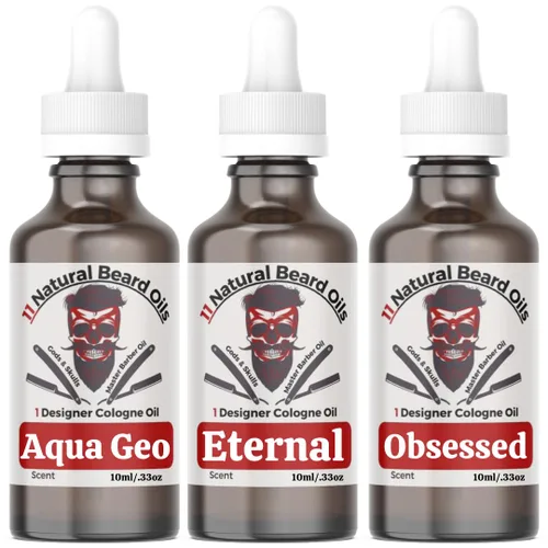 Vista 5 de Aceite de barba antienvejecimiento para hombres, aromas inspirados en el diseñador de primera calidad, 11 aceites naturales, retinol vegetal, aceite