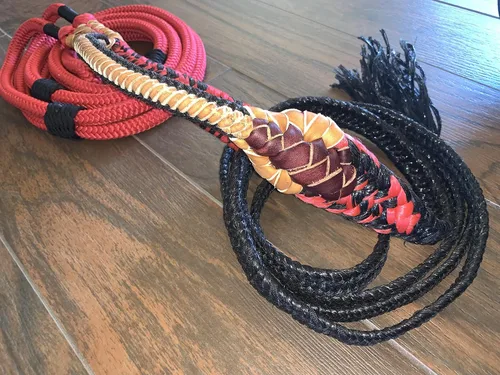 Vista 5 de Brazilain Insidious Red on Black Poly Pro 7x9RH 3/4" x 3/4" Bull EPT Bull Ropes Full Brazilian 16
