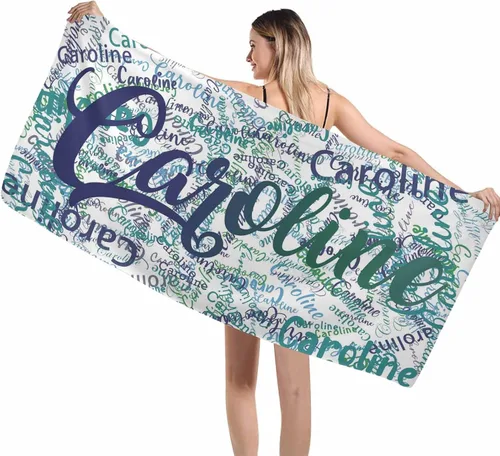 Vista 25 de Interestprint Toalla de piscina con nombre personalizado para niños, adultos y hombres, toalla de playa naranja personalizada con número