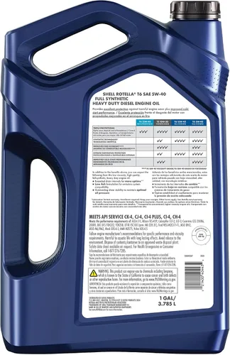Vista 2 de Aceite de motor Shell Rotella T6 totalmente sintético 5W-40, 1 galón (paquete de 3)