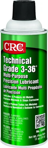 Vista 2 de Lubricante multiuso de precisión CRC, de grado técnico 3-36, en lata de aerosol de 11 oz, color ámbar