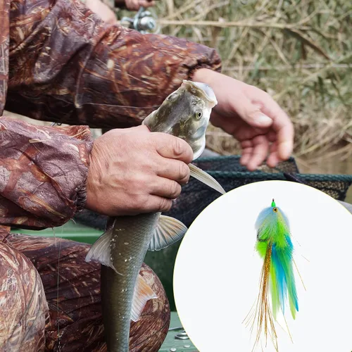 Vista 7 de Goture - Pesca con mosca, trucha, moscas de pesca con mosca, señuelo de pesca con mosca, serpentina, camarones minnow para pesca con mosca