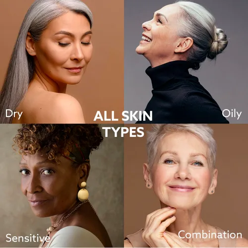 Vista 8 de Suero súper vitamina C para mujeres mayores de 70 años: suero facial de vitamina C, niacinamida, bakuchiol, ácido hialurónico, hidratante