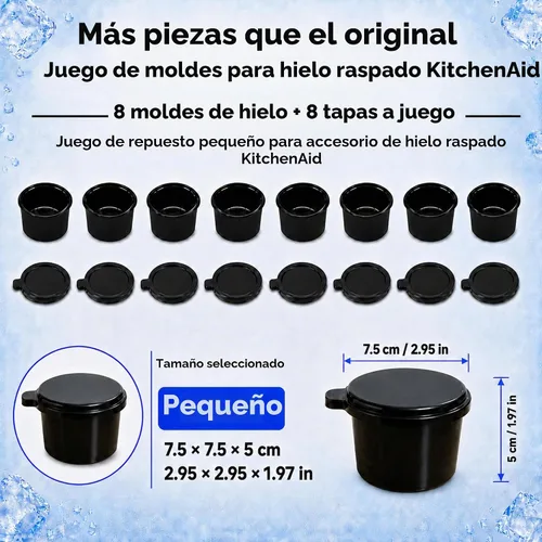 Vista 2 de 8 piezas de moldes de hielo accesorios para accesorios de hielo afeitado