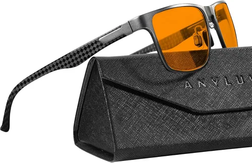 Vista 40 de ANYLUV Blue Light Glasses Men, Relieve Eyestrain and Eye Protection, Al-Mg Metal Computer Blue Light Blocking Glasses