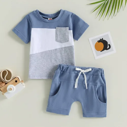 Vista 71 de Conjunto de camiseta de manga corta para bebé niño y niña, camiseta de manga corta, pantalones cortos casuales, ropa para recién nacidos, 6, 12, 18