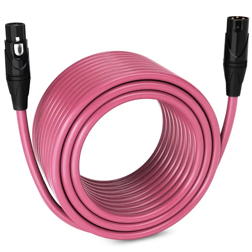 Vista 66 de LyxPro Cable de micrófono XLR hembra a macho de ángulo recto de 3 pines de 1.5 pies para altavoces amplificados, interfaz de audio, rendimiento