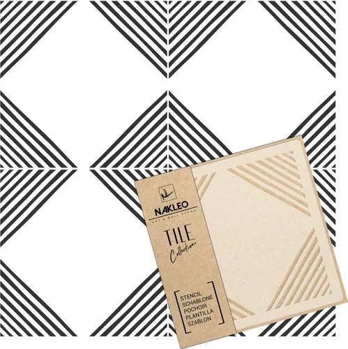 Vista 18 de NAKLEO Aldeia - Plantilla de plástico reutilizable para azulejos, 3.9 x 3.9 pulgadas, triángulo de estrella repetitivo, geométrico marroquí, bloque