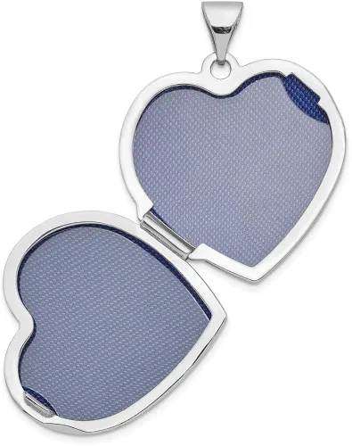Vista 5 de Noble Collections - Colgante de oro blanco de 14 K con forma de corazón (0.866 x 1.063in)