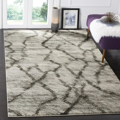 Vista 14 de SAFAVIEH Retro Collection - Alfombra decorativa de 2 pies 3 pulgadas x 5 pies, azul y azul oscuro, diseño abstracto moderno, no desprende pelusa