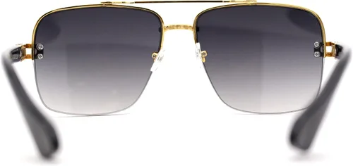 Vista 4 de SA106 Gafas de sol Mobster Half Rim 90s de lujo OG para hombre