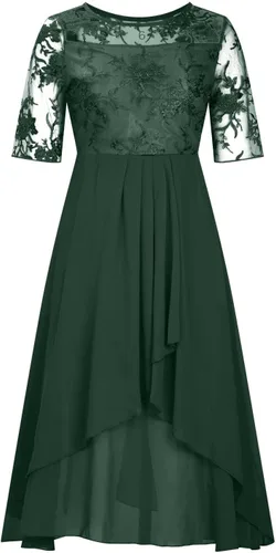 Vista 4 de YUTANRAL Vestidos de verano para mujer, manga cortasin mangas, con estampado floral, con flecos, vestido midi casual elegante y fluido para baile