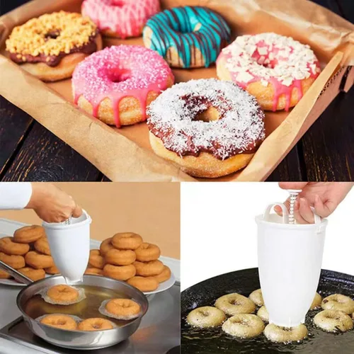 Vista 6 de Molde para hornear postres exprimido a mano, molde de máquina de rosquillas de plástico, herramienta de bricolaje, cocina, pastelería, utensilios