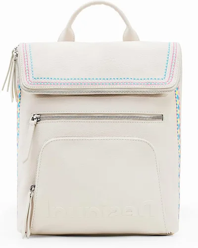 Vista 4 de Desigual Mujer Accesorios Pu Mochila Mediana, Blanco, Accesorios Pu Mochila Mediana