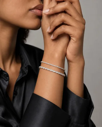 Vista 4 de nometo 925 Sterling Silver Rope Chain Bracelet Box Chain Bracelet Cuerda de plata 0.079 in