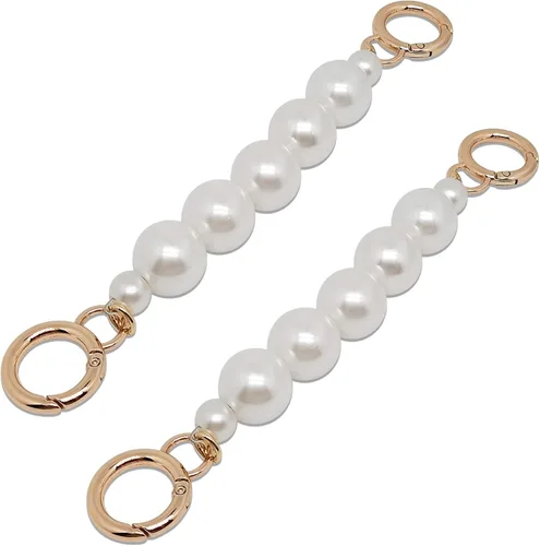 Vista 5 de 2 extensiones de correa de cadena de perlas de imitación de 7 pulgadas, cadena de bolso con asa de perla, accesorios de cadena de repuesto