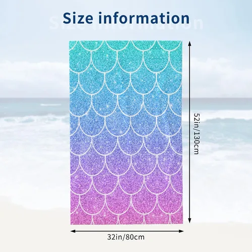 Vista 3 de Beautiful Fish Scales - Toalla de playa de microfibra de secado rápido para adultos y niños, toallas de natación suaves y cómodas para exteriores
