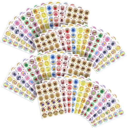 Vista 8 de Calcomanías para rascar y oler – 864 piezas, 12 aromas diferentes, 36 hojas – Calcomanías de recompensa para niños, profesores, padres