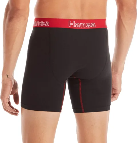 Vista 2 de Hanes Calzoncillos tipo bóxer para hombre, algodón elástico que absorbe la humedad, paquete múltiple