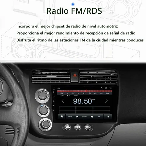 Vista 6 de para 2001-2005-Honda-Civic-Radio, Carplay inalámbrico y Android Auto 2G RAM