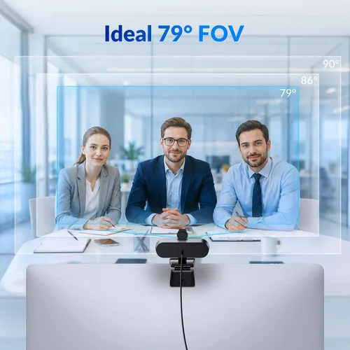 Vista 6 de Cámara web 4K para PC con enfoque automático dual PDAF y CDAF, Ultra 4K HD, 2 micrófonos de reducción de ruido, corrección automática de luz, USB-A