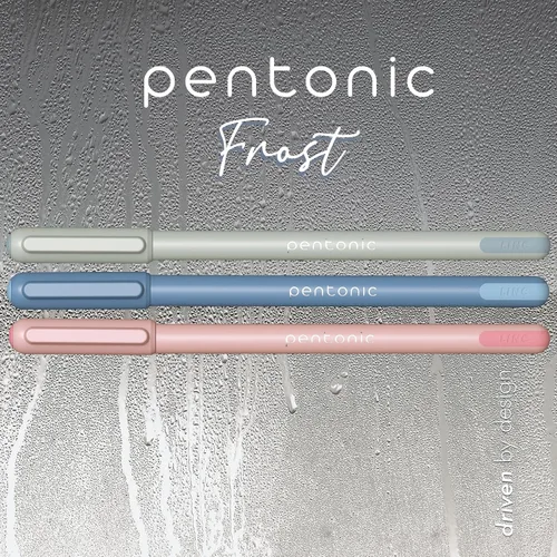 Vista 7 de Bolígrafos Pentonic, 15 unidades, barriles gris, azul y rosa, tinta negra, azul y roja, punta fina de 0.7 mm, escritura suave para tomar notas
