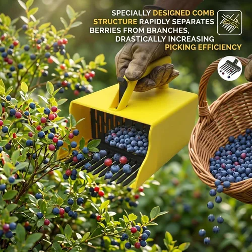 Vista 5 de Blueberry Picker, Efficient Comb Berry Picker Tool Blueberry Rake with Ergonomic Comfort Grip Handle for Garden Harvesting Berry rake