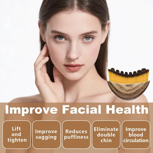 Vista 3 de 3 cepillos linfáticos de contorno facial para esculpir rostro, barbilla y Marrón