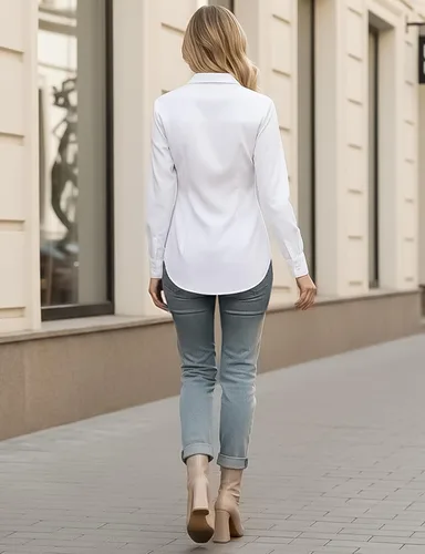 Vista 6 de Camisas con botones para mujer, camisas de manga larga para mujer, camisas de vestir elásticas sólidas, camisas de trabajo, blusas de oficina