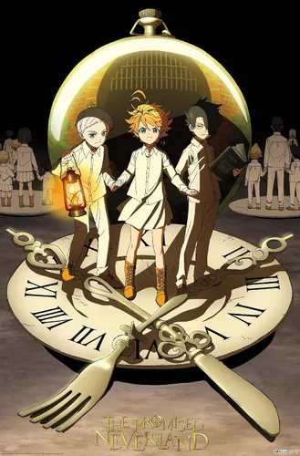 Vista 11 de Trends International The Promised Neverland - Póster de pared de grupo, 14.725 x 22.375 pulgadas, versión enmarcada de madera de granero Versión