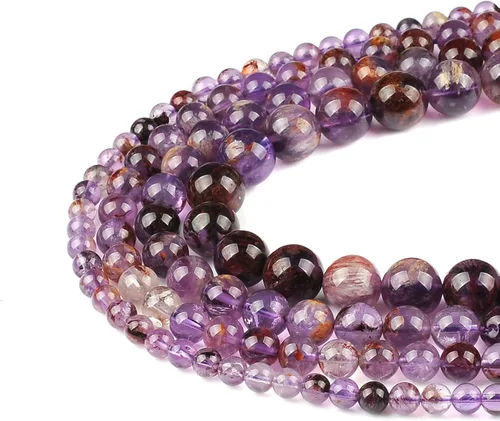 Vista 7 de Cuentas de piedra de sangre africana natural de 0.236 pulgadas, cuentas de piedras preciosas coloridas para hacer joyas, regalos para mujeres