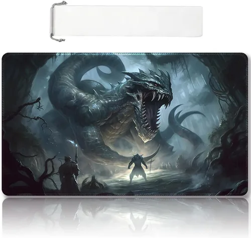 Vista 19 de Tapete de juego MTG cosido de alta calidad con zonas y parte trasera de goma antideslizante, tapete de juego TCG para MTG y otros juegos de cartas