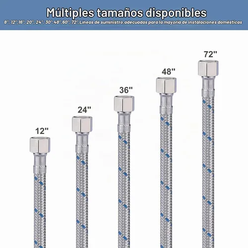 Vista 6 de Líneas de suministro de grifo de 3/8 a 3/8 pulgadas rosca de compresión hembra 1 par, manguera de grifo ARCORA de 9 pulgadas conecta el fregadero