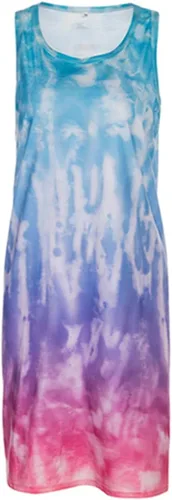 Vista 4 de SCEINRET Vestido sin mangas para mujer, con estampado floral y cuello redondo, sin mangas, mini vestidos