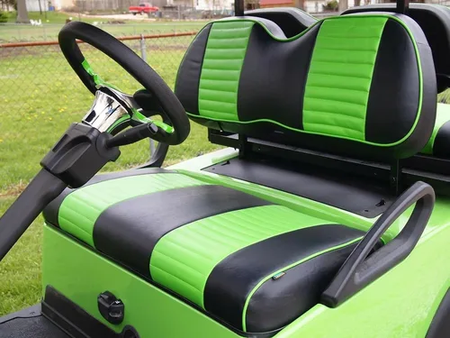 Vista 20 de Cubiertas de asiento delantero para carrito de golf EZGO Medalist, TXT 1994-2013 de Huskey, ajuste personalizado, estilo plisado negro, vinilo