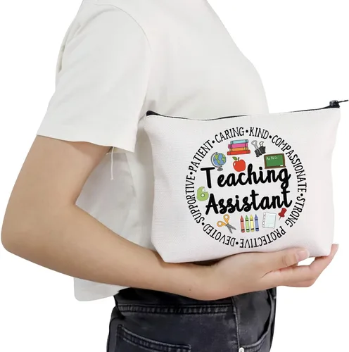 Vista 5 de POFULL Regalo de agradecimiento para asistente de maestro, regalo de asistente de enseñanza, regalo de jubilación, asistente de enseñanza, bolsa