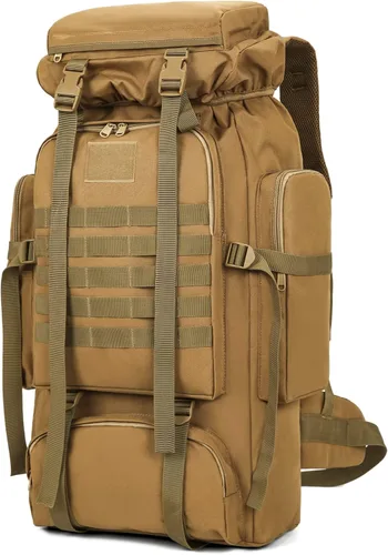 Vista 11 de Mochila de senderismo de 70 l para hombres impermeable militar camping mochila viaje mochila Verde Armada (ArmyGreen)